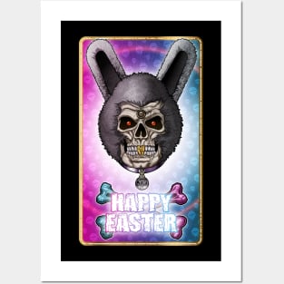 Happy Easter, Easter Bunny skull Posters and Art